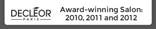 Decleor Award winning salon 2010, 2011 and 2012